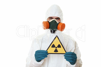 Man in protective suit