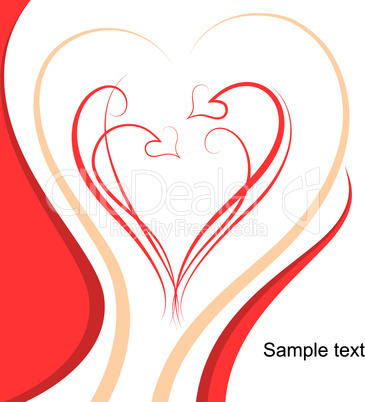 Pattern of hearts and scrolls