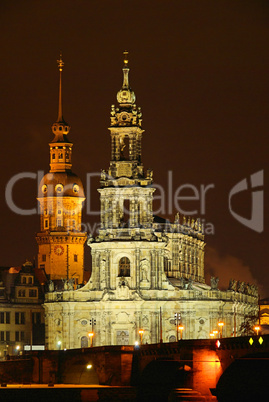 Dresden Hofkirche Nacht - Dresden Catholic Court Church night 06