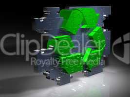 Recycling symbol - Puzzle - 3D