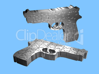 Guns - Puzzle - 3D