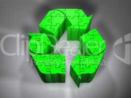 Recycling symbol - Puzzle - 3D