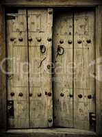 close-up image of ancient doors