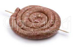 spiral raw meat  sausage