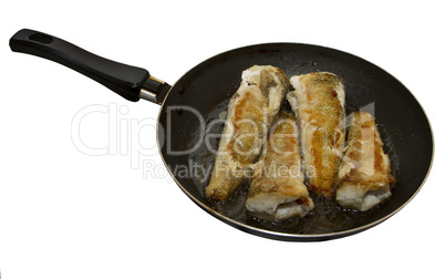 fried fish in a frying pan