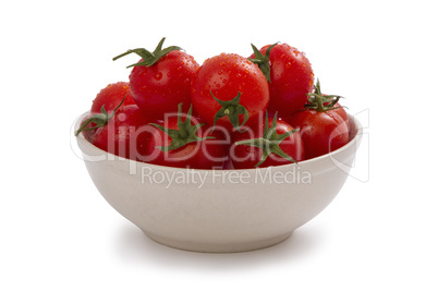 ripe cherry tomatoes on a plate