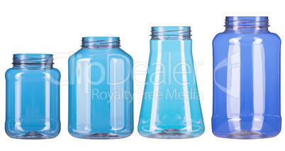 Four different type of plastic pot isolated