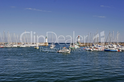 Belle-Ile, Le Palais, Hafen mit Leuchtturm