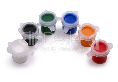 small plastic cups with paint