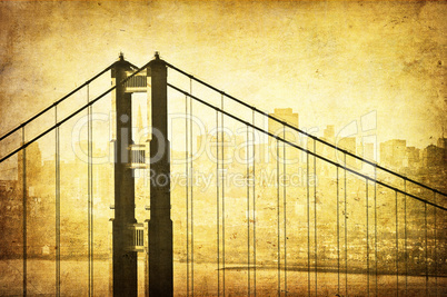 Grunge image of Golden Gate Bridge, San Francisco, California