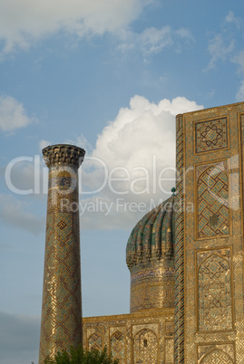 Minarets of Registan, Samarkand, Uzbekistan