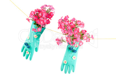 Conceptual photo with gloves