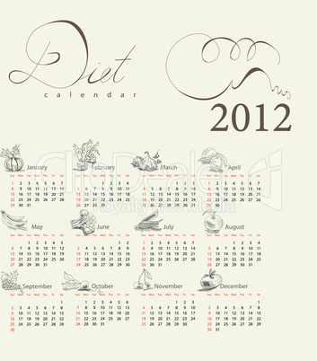Template for calendar 2012