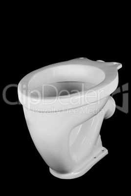 The ltoilet bowl, isolated on black background