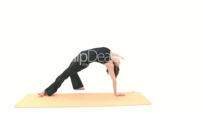 Yoga Asana in Reihenfolge: Brett, Planke, seitliches Brett, seitliche Planke, Seitstütz, Herabschauender Hund, nach unten schauender Hund