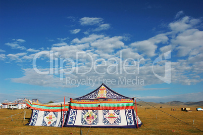 Tents on grassland