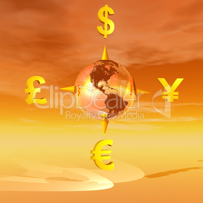 Earth compass to currencies