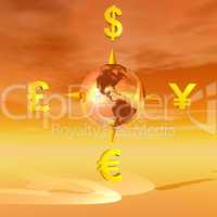 Earth compass to currencies