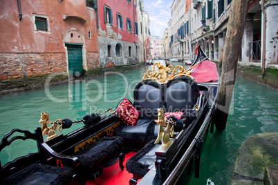Gondola in Venice at the pier