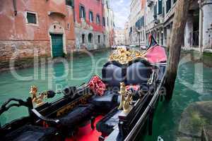 Gondola in Venice at the pier