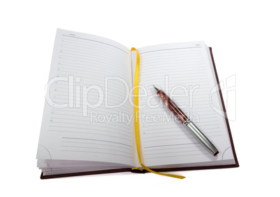 open notebook and a pen