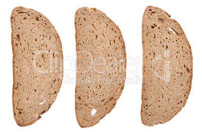 Slices of black rye bread