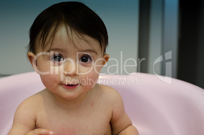 Baby Girl Enjoying Bath