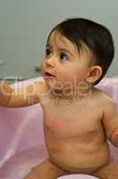 Baby Girl Enjoying Bath