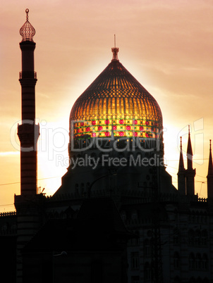 Yenidze von Dresden bei Sonnenuntergang 156r