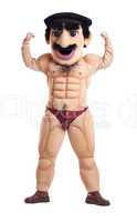 Funny man striptease mascot costume