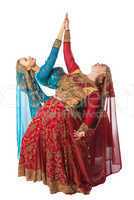 young women dance in indian traditional costume