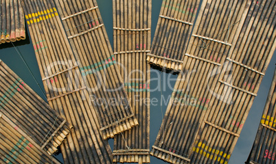 traditional chinese bamboo rafts