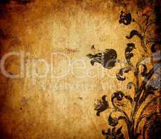 grunge floral background with space for text or image