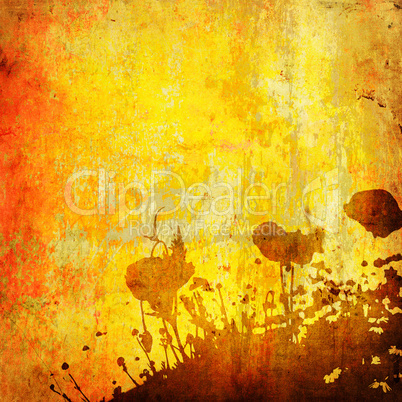 grunge floral background with space for text or image