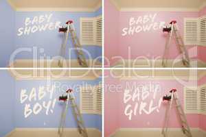 Maternity Series of Pink And Blue Empty Rooms