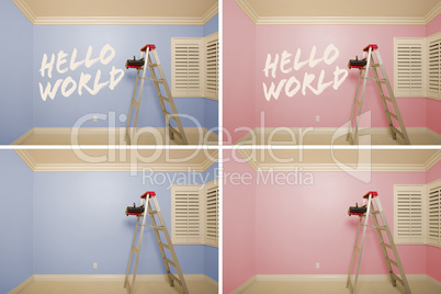 Maternity Series of Pink And Blue Empty Rooms - XXXL