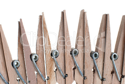 Wooden clothes pegs