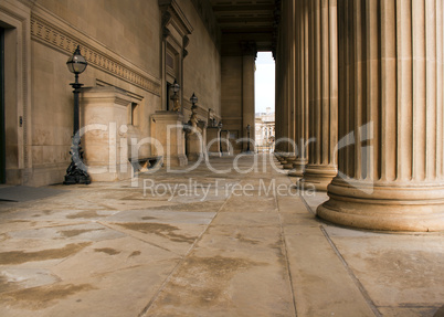 Impressive sandstone columns on St Georges Hall Liverpool