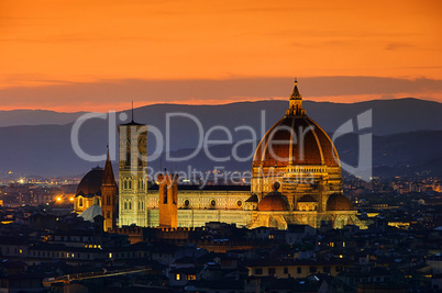 Florenz Dom Nacht - Florence cathedral night 01