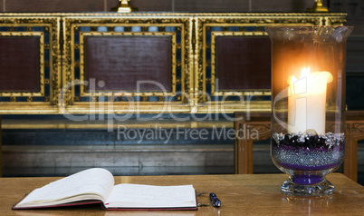 Book of condolence inside catherdral