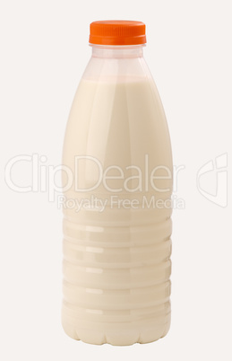 empty plastic bottle of yoghurt or milk