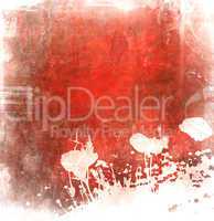 grunge floral background with space for text or image