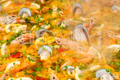 closeup of paella