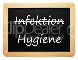 Infektion / Hygiene - Konzept Tafel - freigestellt