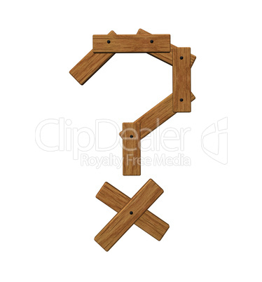 wooden question mark