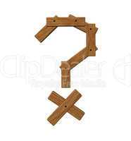 wooden question mark