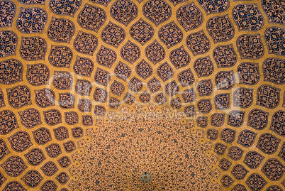 Dome of the mosque, oriental ornaments from Isfahan, Iran