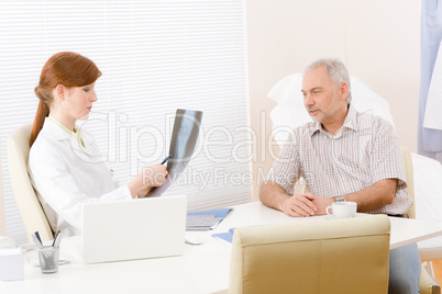 Doctor office - female physician patient x-ray