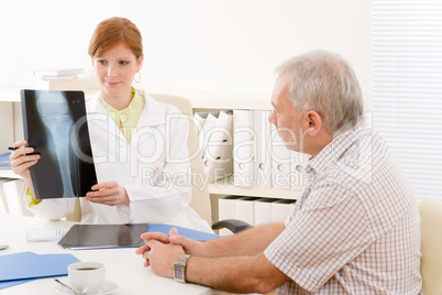 Doctor office - female physician patient x-ray