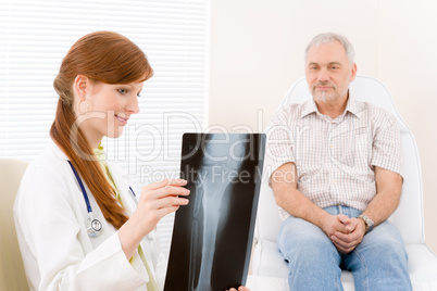 Doctor office - female physician patient x-ray